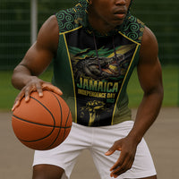 Jamaica Independence Day Sleeveless Hoodie Crocodile Broken Chain Freedom