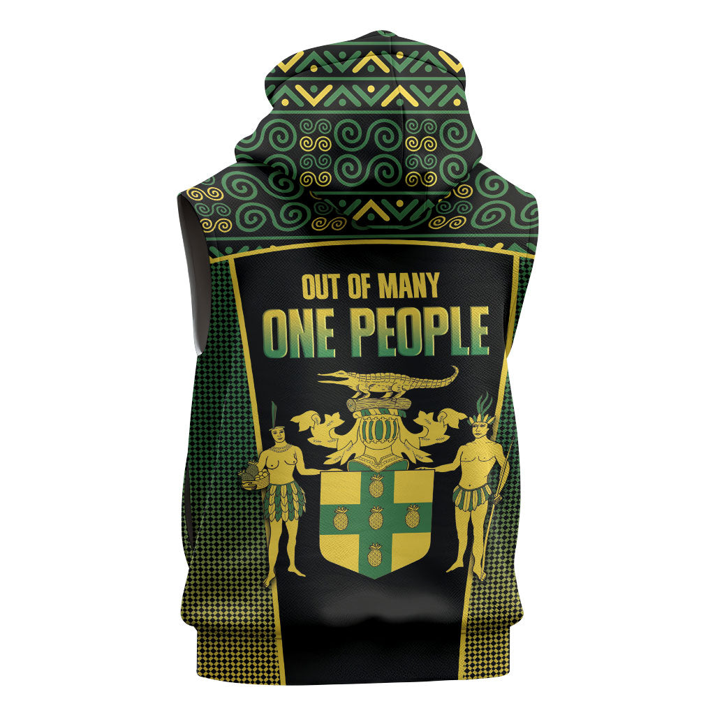 Jamaica Independence Day Sleeveless Zip Hoodie Crocodile Broken Chain Freedom