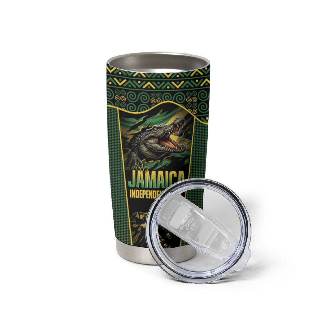 Jamaica Independence Day Tumbler Cup Crocodile Broken Chain Freedom