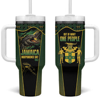 Jamaica Independence Day Tumbler With Handle Crocodile Broken Chain Freedom