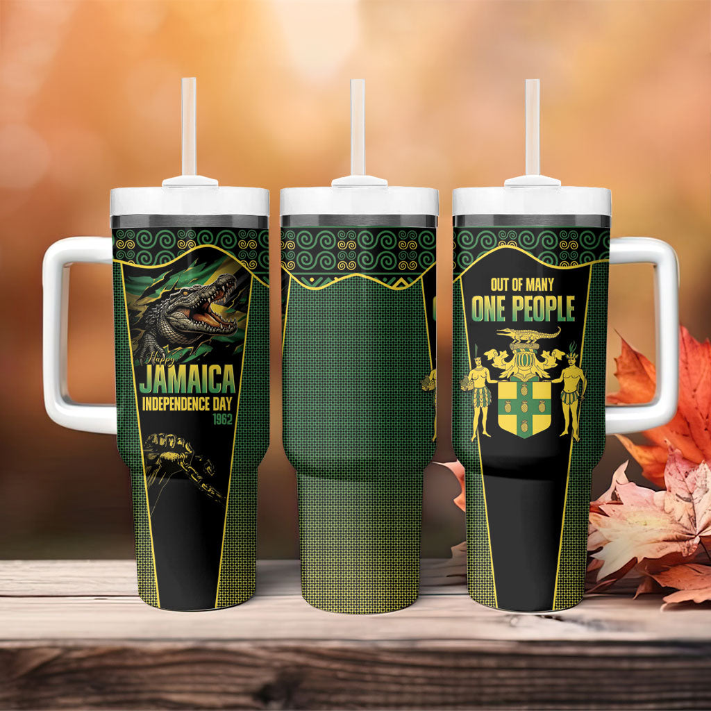 Jamaica Independence Day Tumbler With Handle Crocodile Broken Chain Freedom