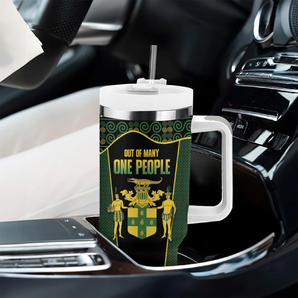 Jamaica Independence Day Tumbler With Handle Crocodile Broken Chain Freedom