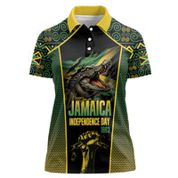Jamaica Independence Day Women Polo Shirt Crocodile Broken Chain Freedom
