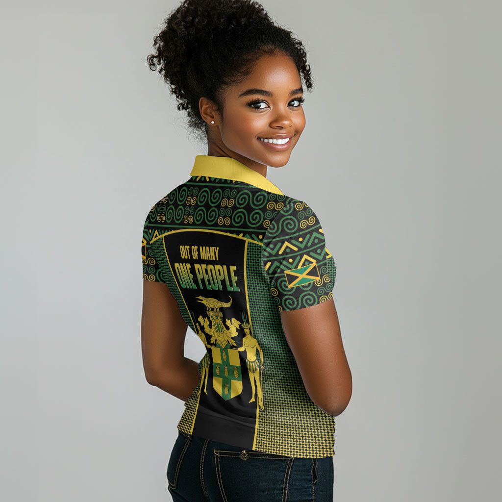 Jamaica Independence Day Women Polo Shirt Crocodile Broken Chain Freedom