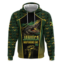 Jamaica Independence Day Zip Hoodie Crocodile Broken Chain Freedom