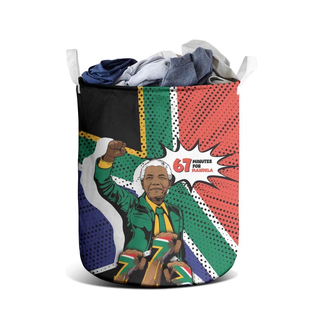 Nelson Mandela Birthday Laundry Basket 67 Minutes South Africa Flag Comic
