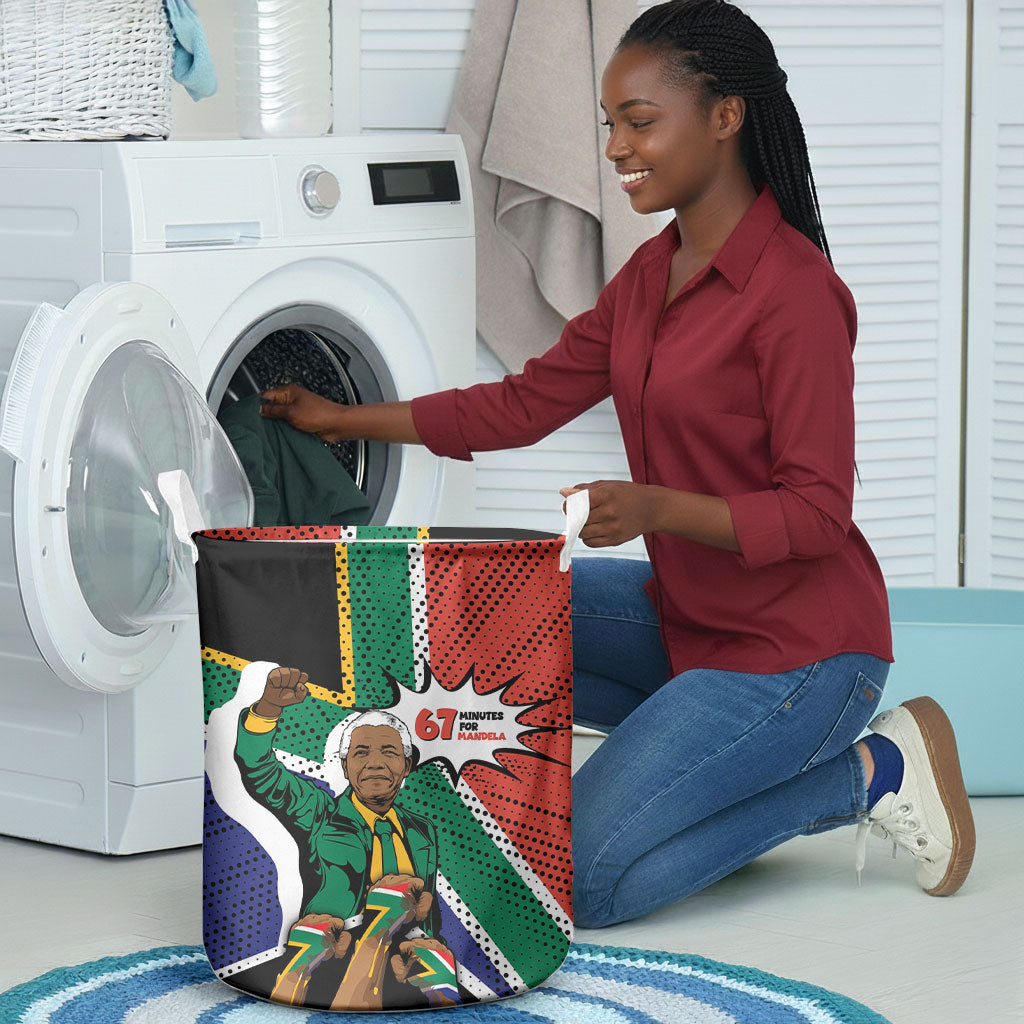 Nelson Mandela Birthday Laundry Basket 67 Minutes South Africa Flag Comic
