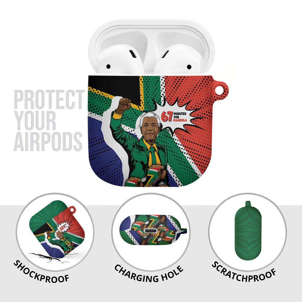 Nelson Mandela Birthday AirPods Case 67 Minutes South Africa Flag Comic