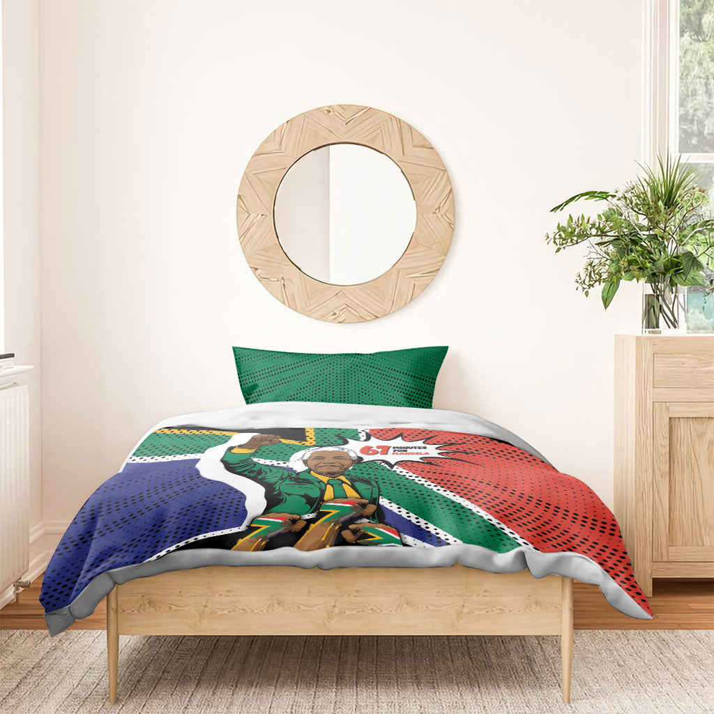 Nelson Mandela Birthday Bedding Set 67 Minutes South Africa Flag Comic