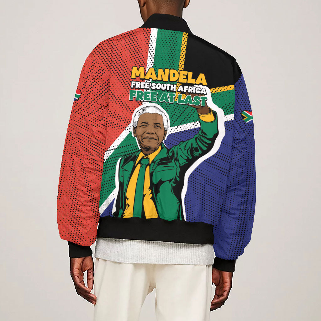 Nelson Mandela Birthday Bomber Jacket 67 Minutes South Africa Flag Comic