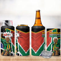 Nelson Mandela Birthday 4 in 1 Can Cooler Tumbler 67 Minutes South Africa Flag Comic