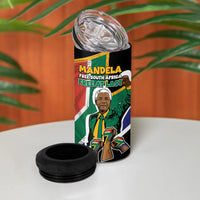 Nelson Mandela Birthday 4 in 1 Can Cooler Tumbler 67 Minutes South Africa Flag Comic