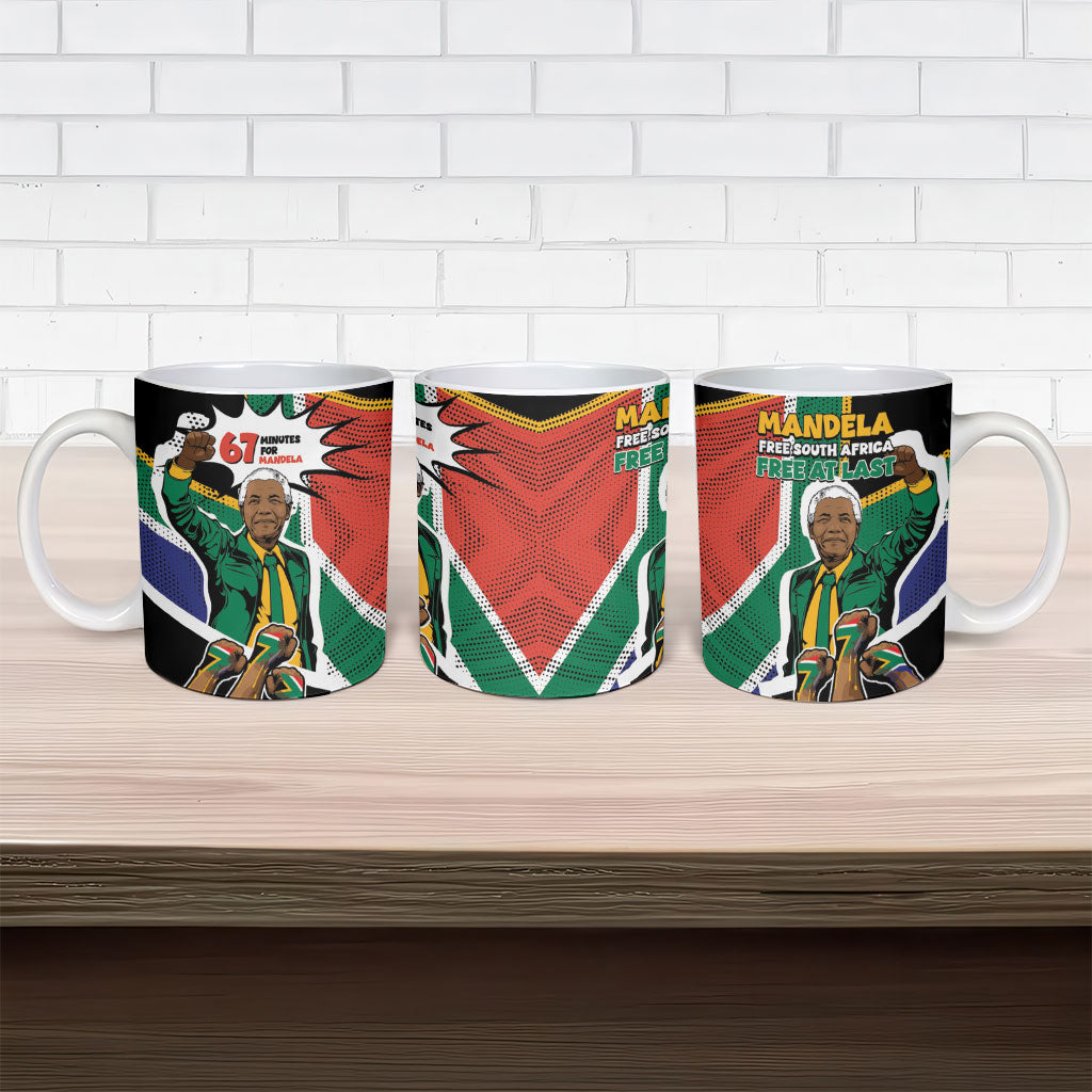 Nelson Mandela Birthday Ceramic Mug 67 Minutes South Africa Flag Comic