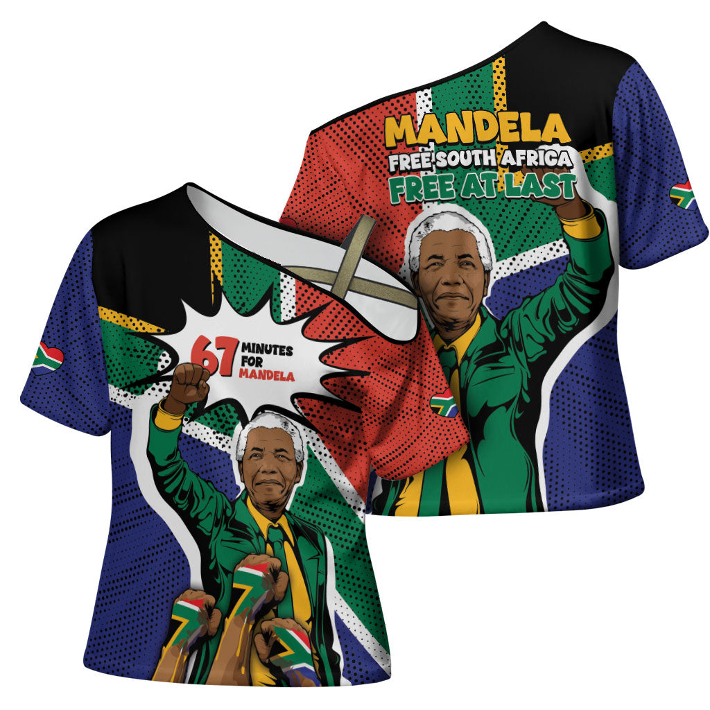 Nelson Mandela Birthday Cross Shoulder Shirt 67 Minutes South Africa Flag Comic