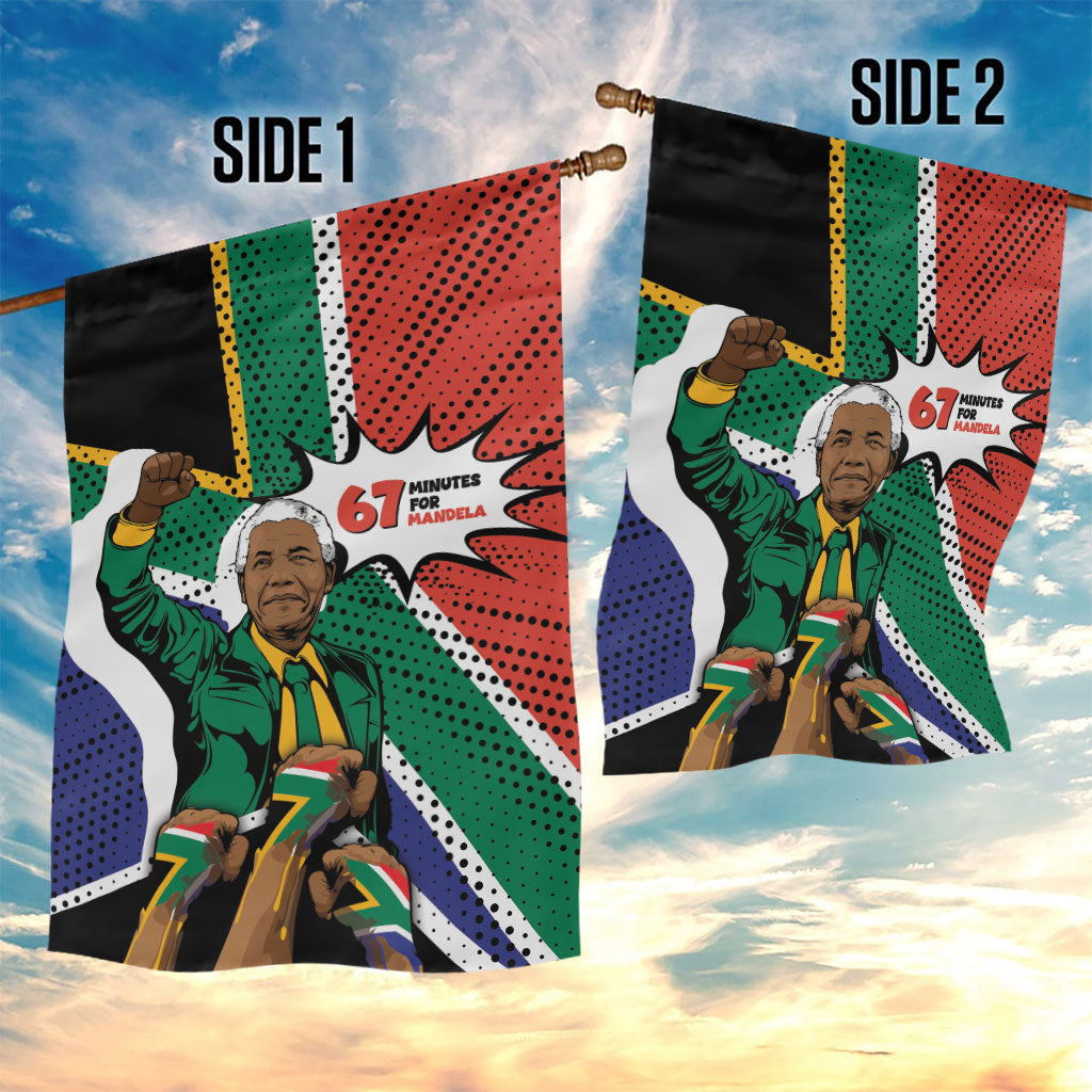 Nelson Mandela Birthday Garden Flag 67 Minutes South Africa Flag Comic
