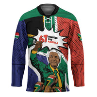 Nelson Mandela Birthday Hockey Jersey 67 Minutes South Africa Flag Comic
