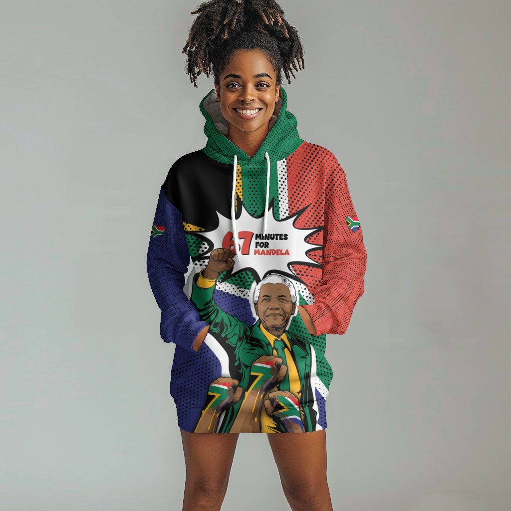 Nelson Mandela Birthday Hoodie Dress 67 Minutes South Africa Flag Comic