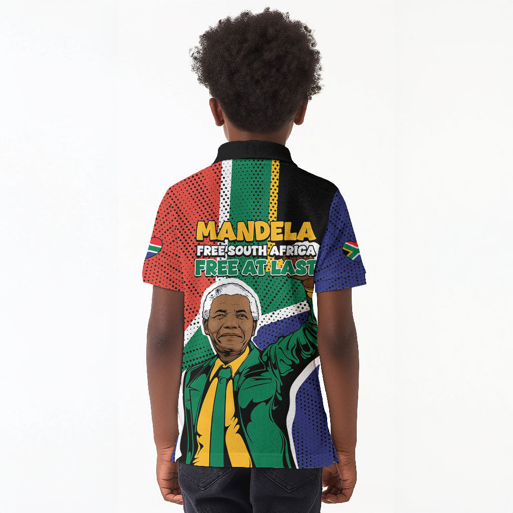 Nelson Mandela Birthday Kid Polo Shirt 67 Minutes South Africa Flag Comic