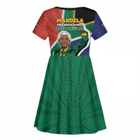 Nelson Mandela Birthday Kid Short Sleeve Dress 67 Minutes South Africa Flag Comic