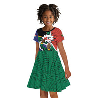 Nelson Mandela Birthday Kid Short Sleeve Dress 67 Minutes South Africa Flag Comic
