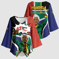 Nelson Mandela Birthday Kimono Sleeve Blouse 67 Minutes South Africa Flag Comic