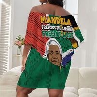 Nelson Mandela Birthday Off Shoulder Short Dress 67 Minutes South Africa Flag Comic