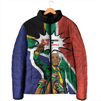 Nelson Mandela Birthday Padded Jacket 67 Minutes South Africa Flag Comic