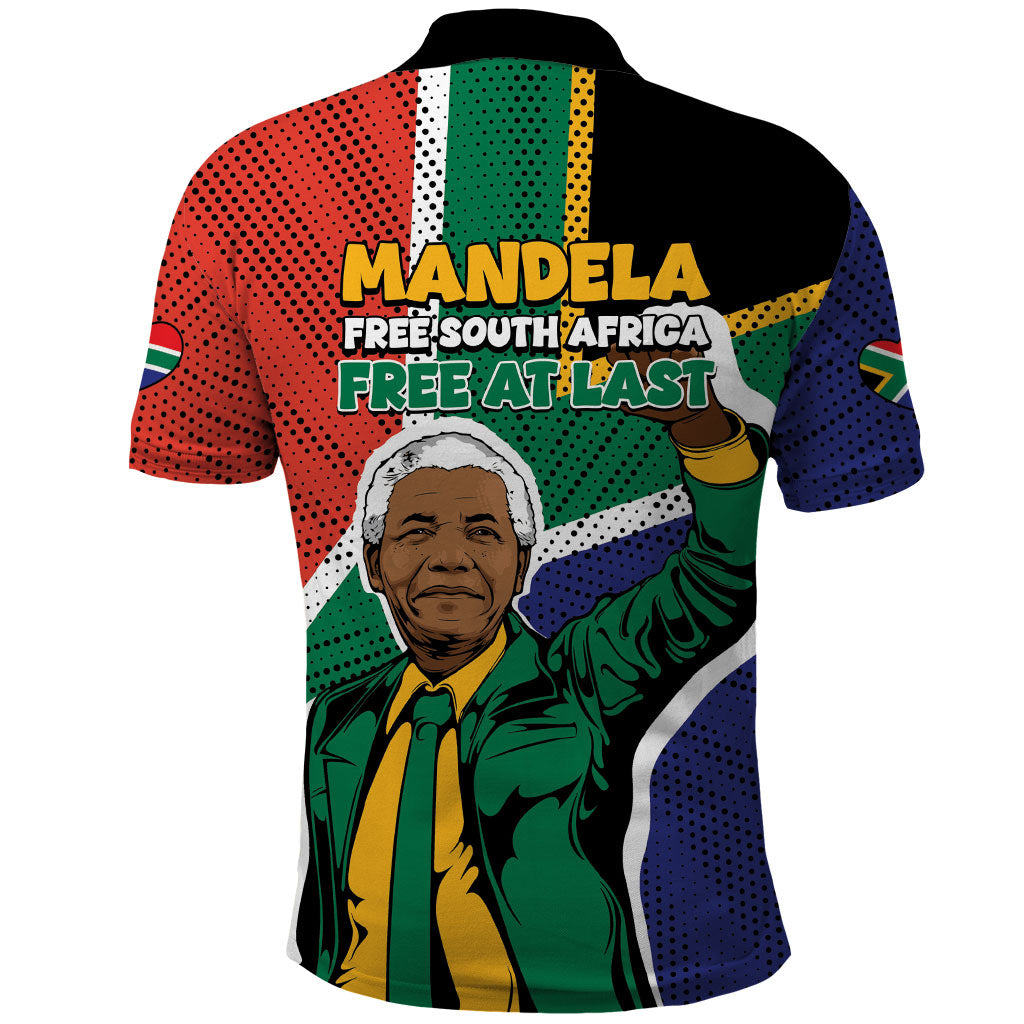 Nelson Mandela Birthday Polo Shirt 67 Minutes South Africa Flag Comic
