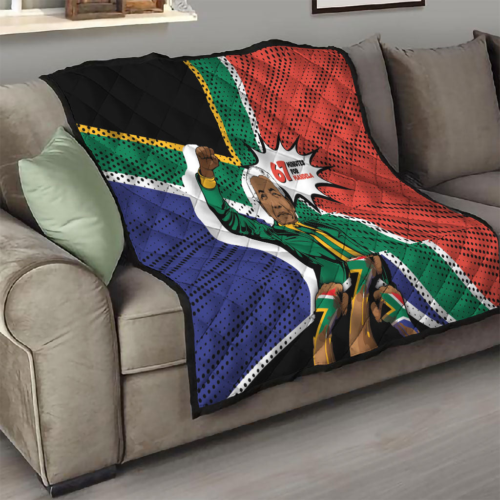 Nelson Mandela Birthday Quilt 67 Minutes South Africa Flag Comic