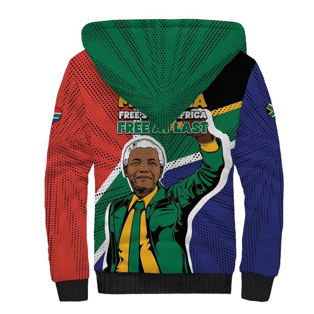 Nelson Mandela Birthday Sherpa Hoodie 67 Minutes South Africa Flag Comic