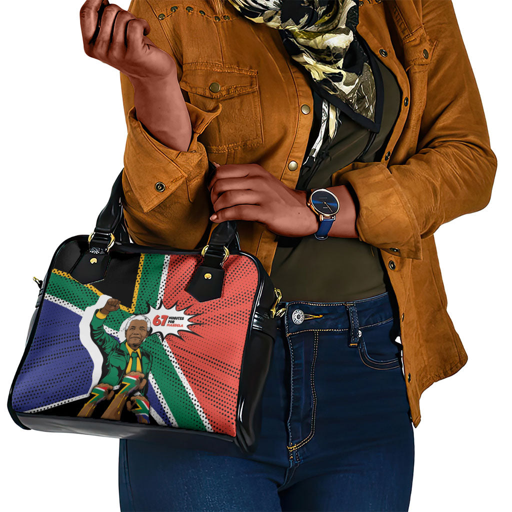 Nelson Mandela Birthday Shoulder Handbag 67 Minutes South Africa Flag Comic