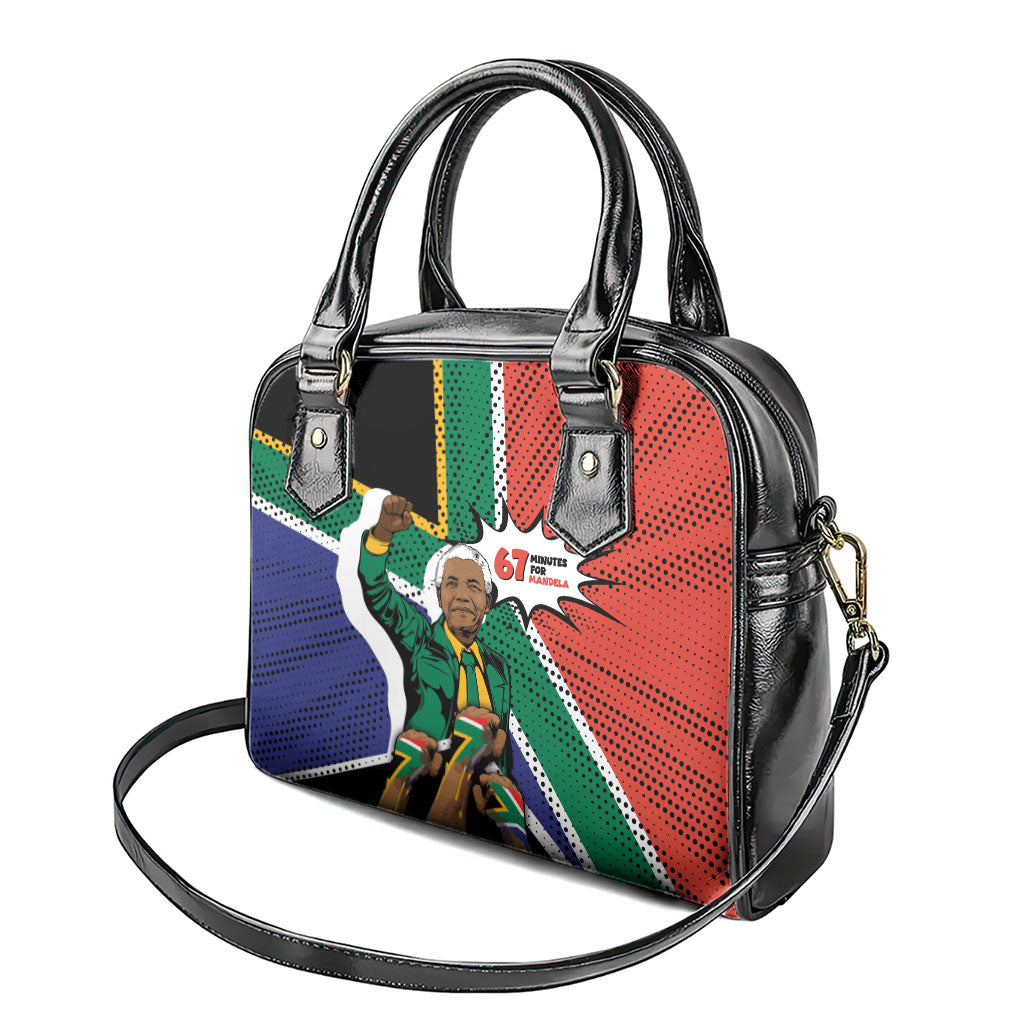 Nelson Mandela Birthday Shoulder Handbag 67 Minutes South Africa Flag Comic