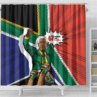 Nelson Mandela Birthday Shower Curtain 67 Minutes South Africa Flag Comic