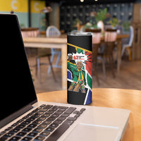 Nelson Mandela Birthday Skinny Tumbler 67 Minutes South Africa Flag Comic