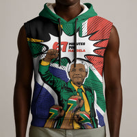 Nelson Mandela Birthday Sleeveless Hoodie 67 Minutes South Africa Flag Comic