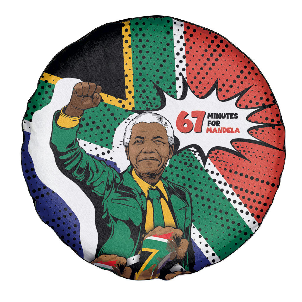 Nelson Mandela Birthday Spare Tire Cover 67 Minutes South Africa Flag Comic