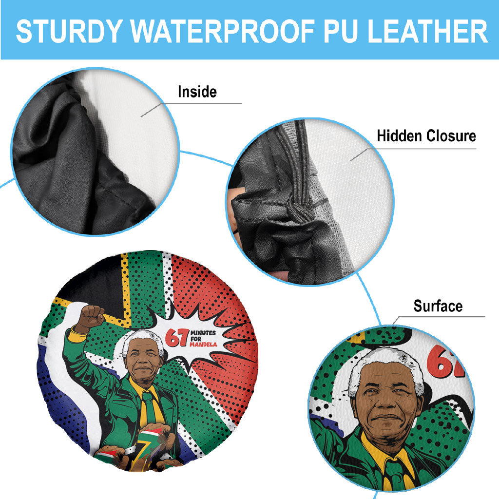 Nelson Mandela Birthday Spare Tire Cover 67 Minutes South Africa Flag Comic