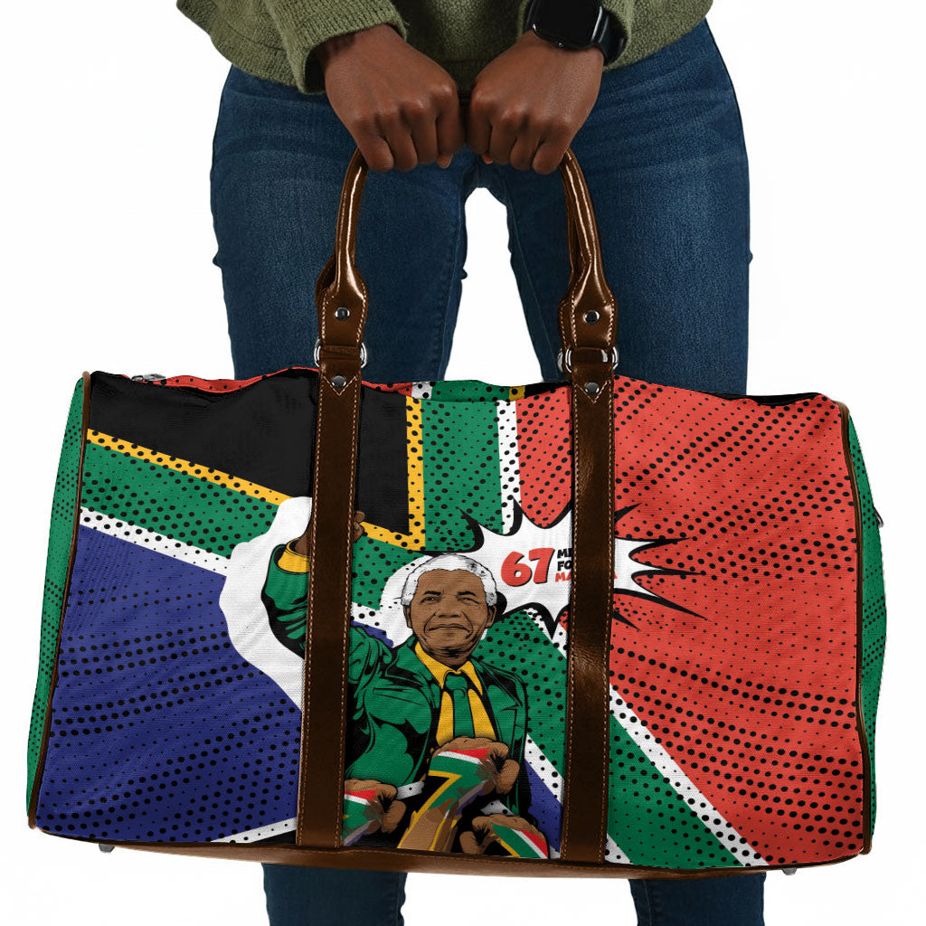 Nelson Mandela Birthday Travel Bag 67 Minutes South Africa Flag Comic