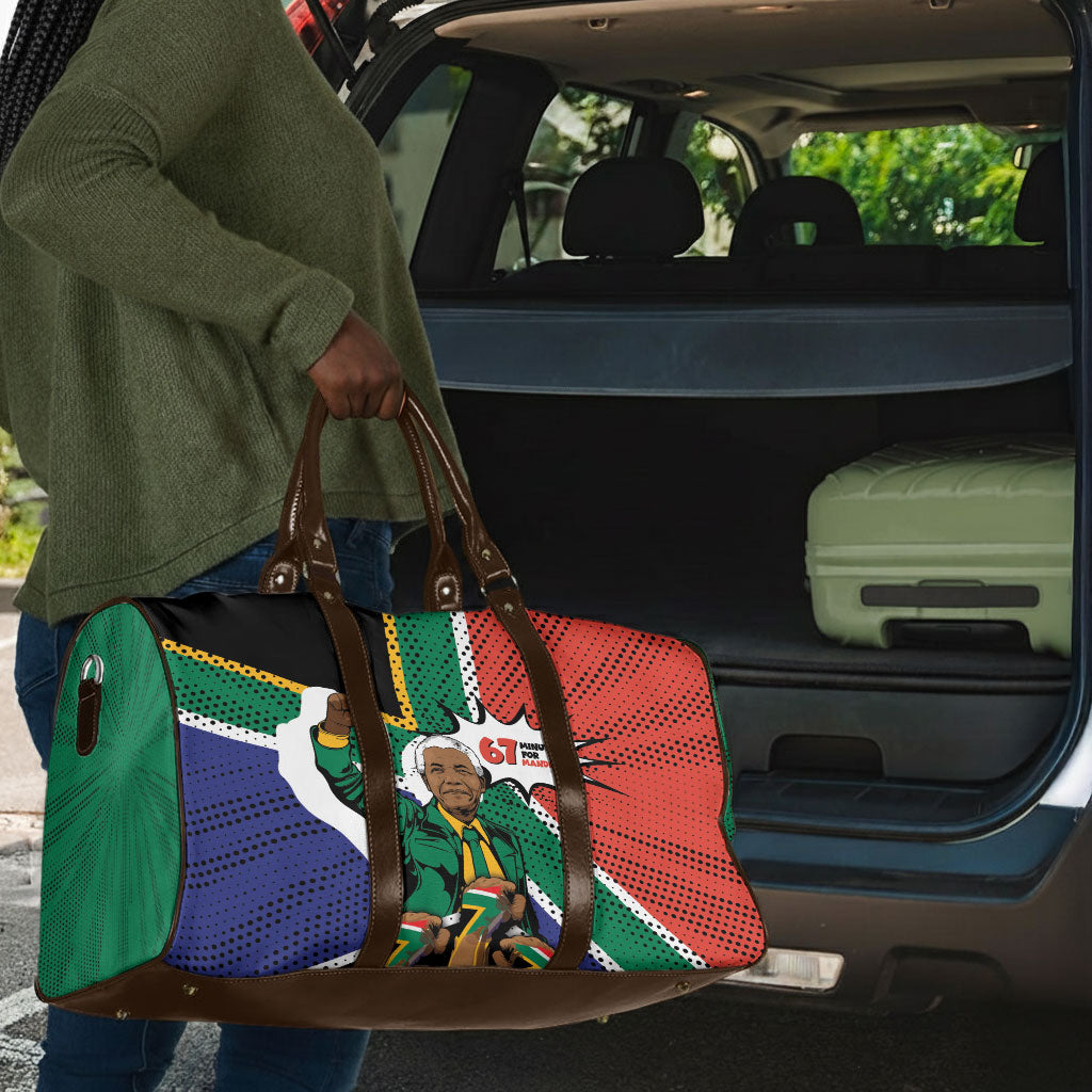 Nelson Mandela Birthday Travel Bag 67 Minutes South Africa Flag Comic
