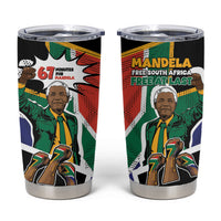 Nelson Mandela Birthday Tumbler Cup 67 Minutes South Africa Flag Comic