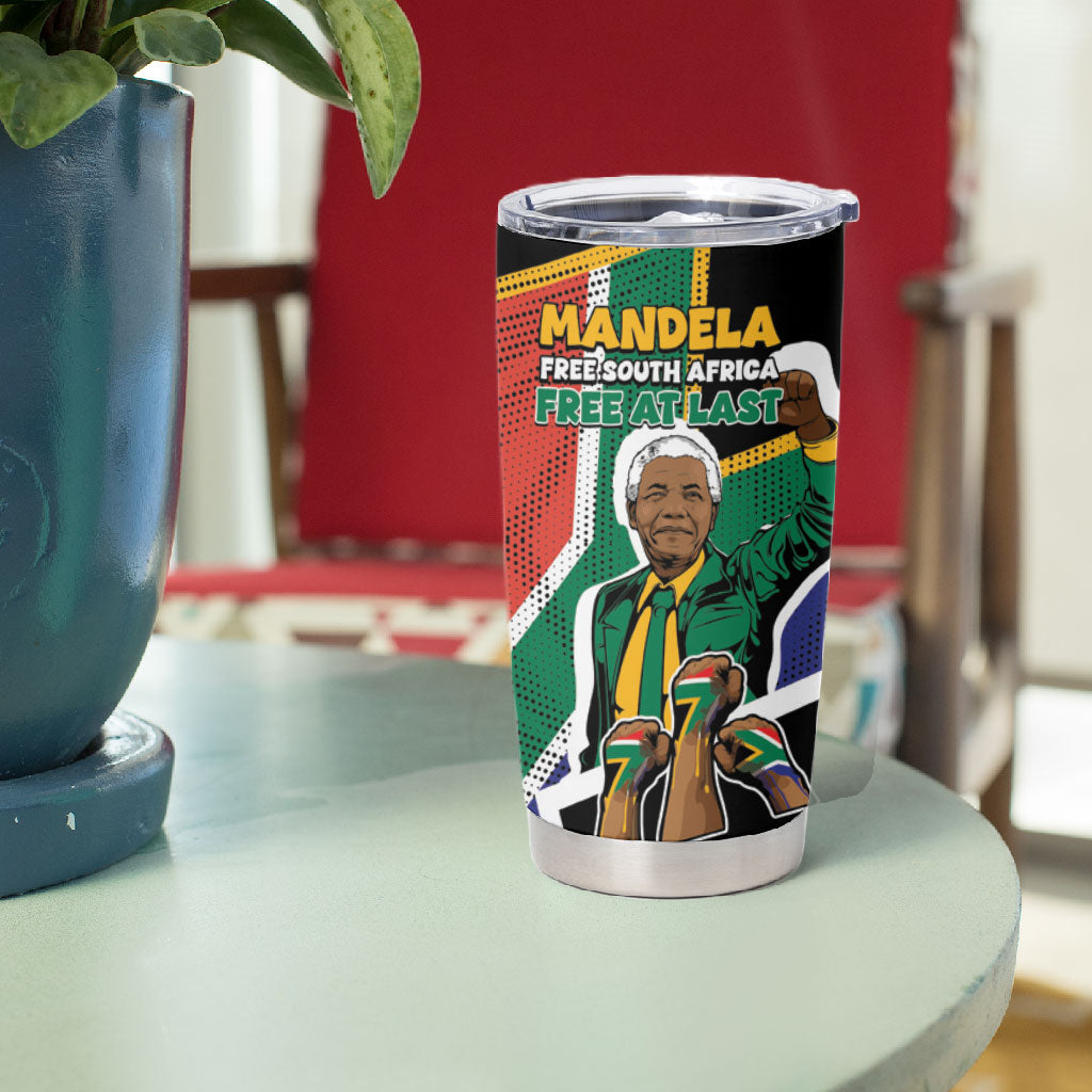 Nelson Mandela Birthday Tumbler Cup 67 Minutes South Africa Flag Comic