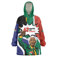 Nelson Mandela Birthday Wearable Blanket Hoodie 67 Minutes South Africa Flag Comic