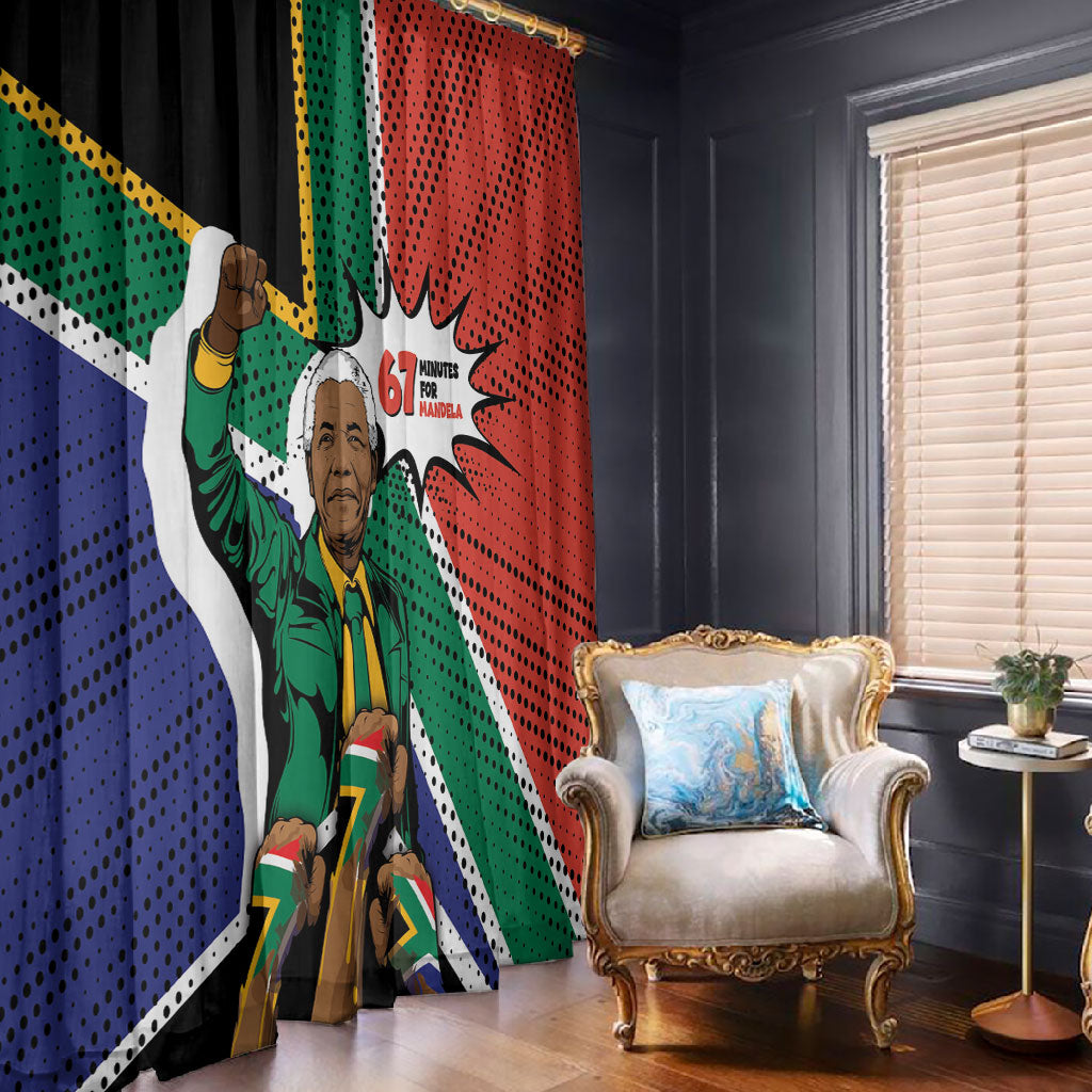 Nelson Mandela Birthday Window Curtain 67 Minutes South Africa Flag Comic