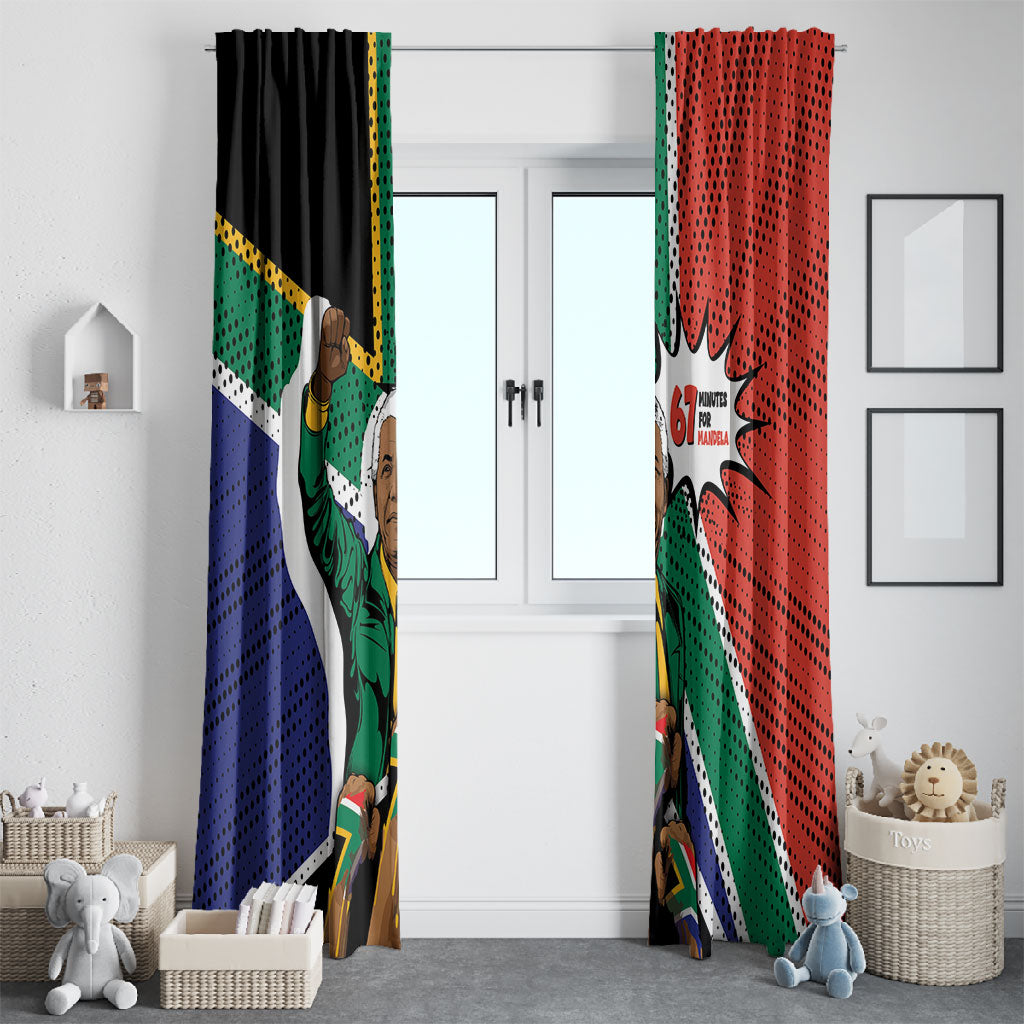 Nelson Mandela Birthday Window Curtain 67 Minutes South Africa Flag Comic