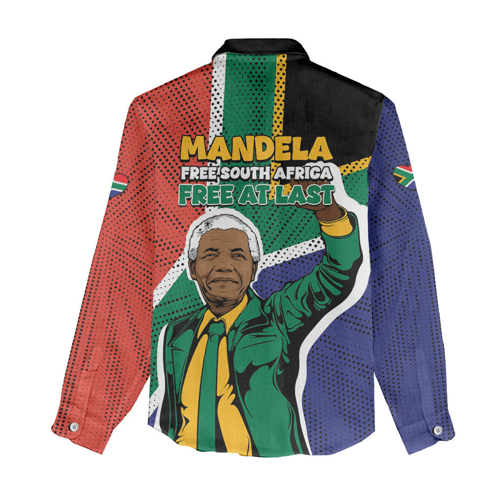Nelson Mandela Birthday Women Casual Shirt 67 Minutes South Africa Flag Comic