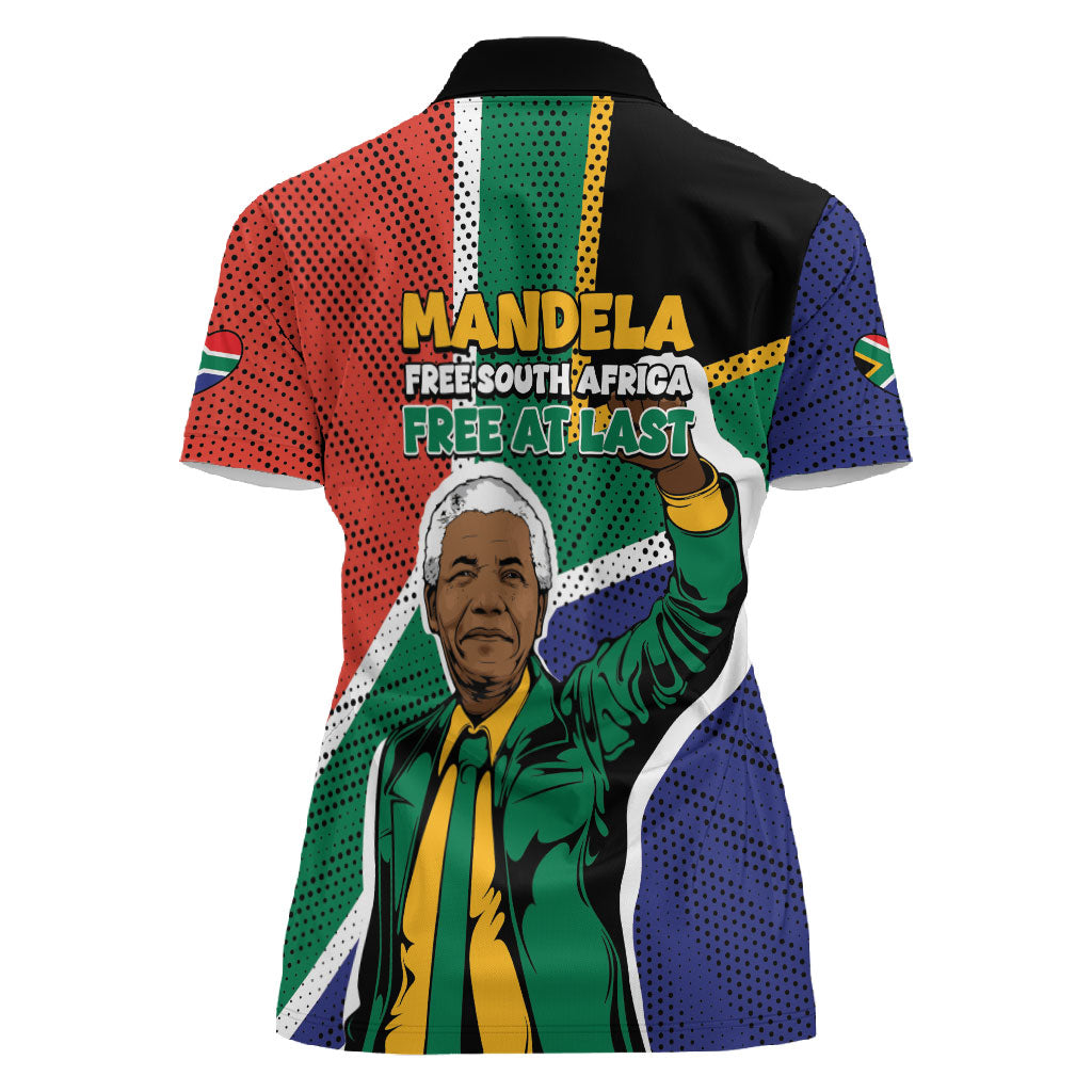Nelson Mandela Birthday Women Polo Shirt 67 Minutes South Africa Flag Comic