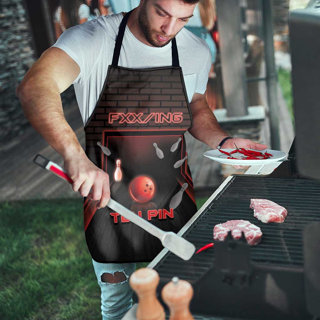 Bowling Apron Ten Pin Neon Style - Wonder Print Shop