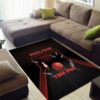Bowling Area Rug Ten Pin Neon Style - Wonder Print Shop