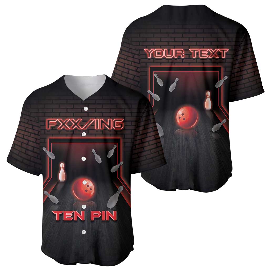 Personalized Bowling Baseball Jersey Ten Pin Neon Style - Wonder Print Shop