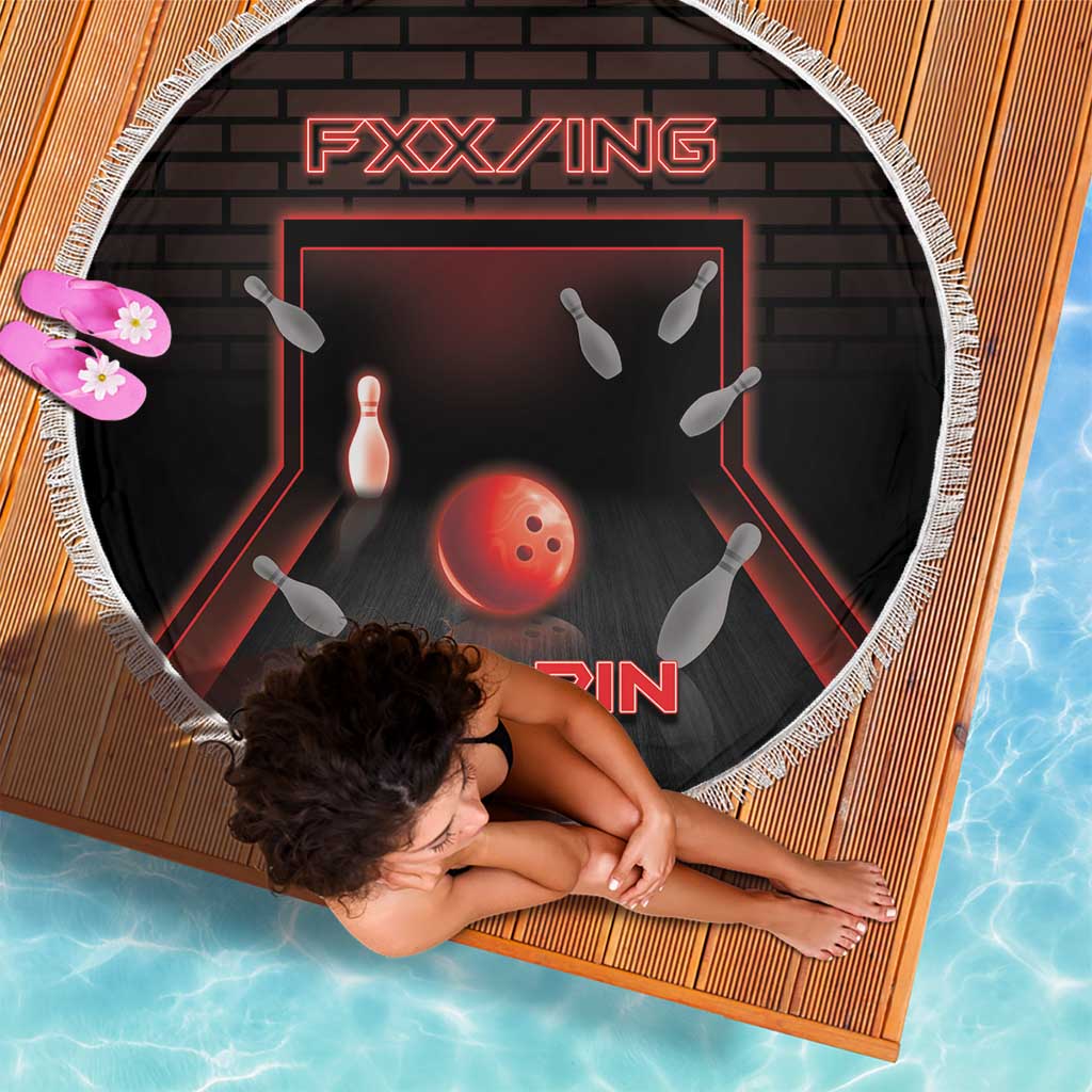 Bowling Beach Blanket Ten Pin Neon Style - Wonder Print Shop